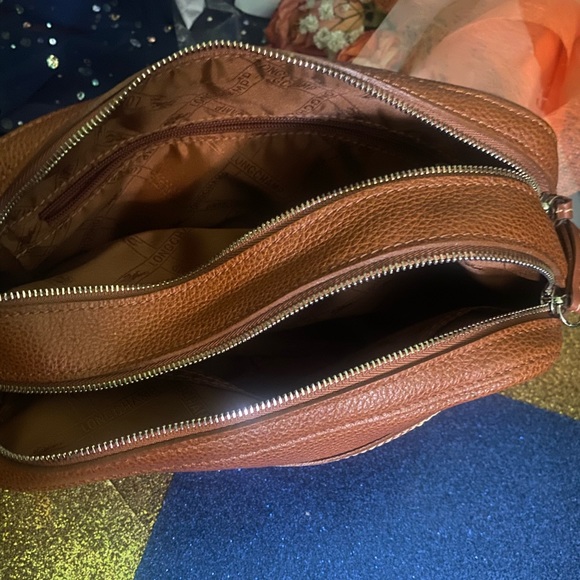 LONGCHAMP LEATHER BRITISH TAN CAMERA STYLE CROSSBODY Bag GORG LUX CLASSIC Sm EUC - Picture 7 of 16